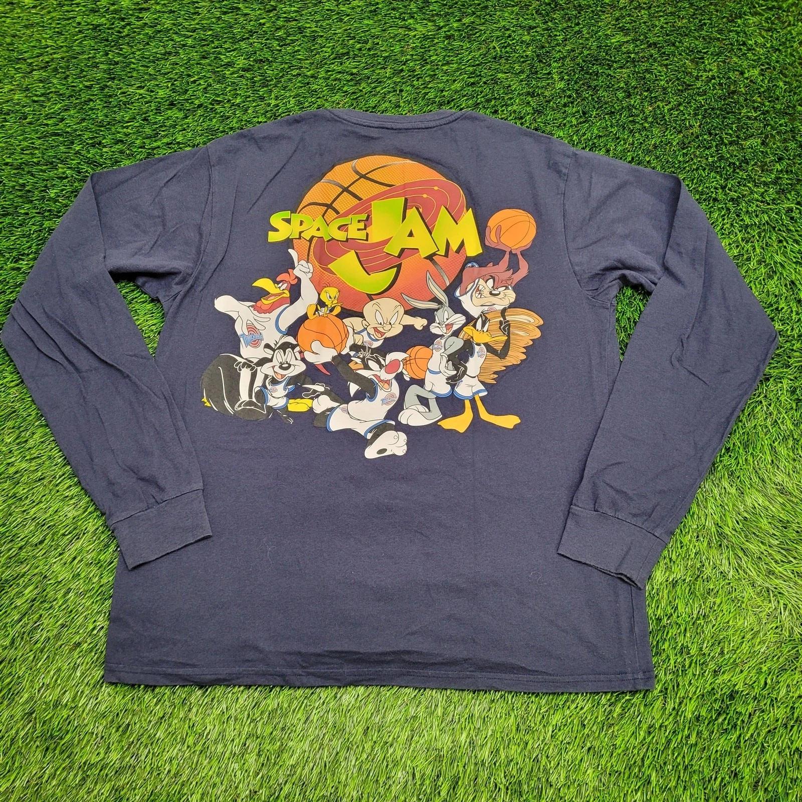 

Space-Jam Bugs-Bunny Shirt XL 22x28 Navy-Blue Basketball 2XL