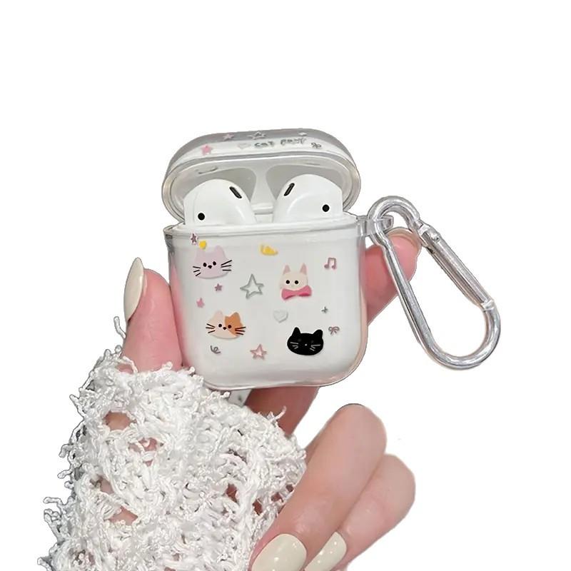 ins transparent full screen kitten suitable for AirPods1/1st generation protective case Apple pro/1 wireless bluetooth headset cover
