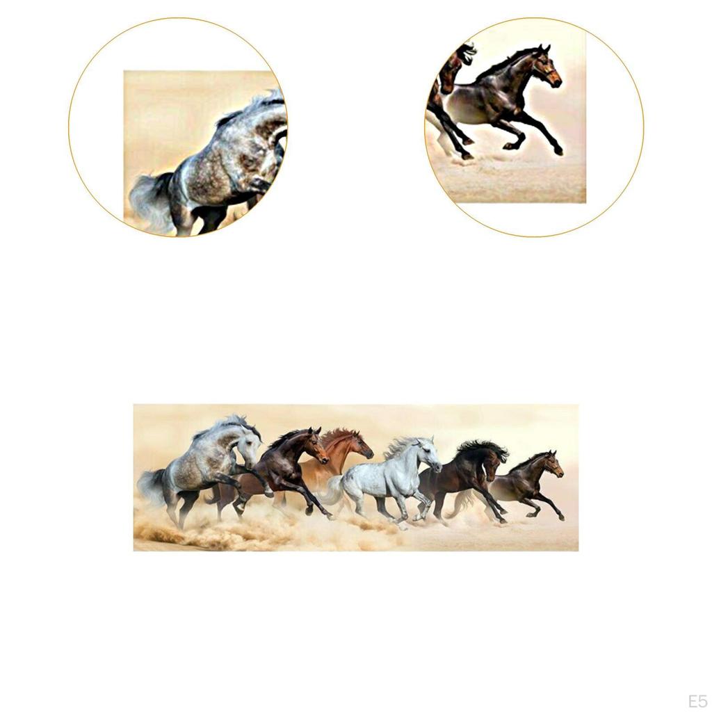 Horses Running Art Painting Wall Unframed Creative Animal Decor for Indoor Office