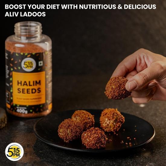 5:15PM Halim Seeds for Eating | 400g | Aliv & Garden Cress Seed | Hygienically Packed | Raw and Natural | Used in Cooking, Baking, Smoothies