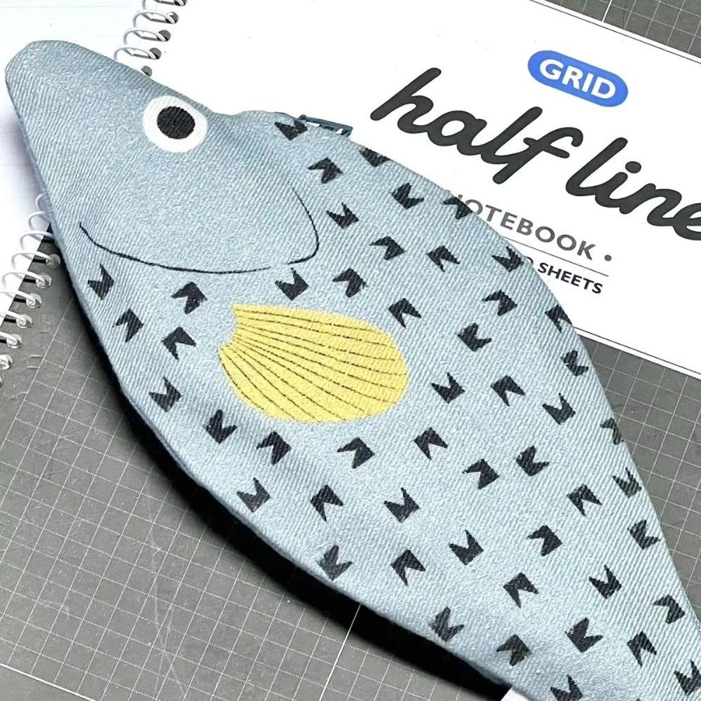 Creative Pencil Case Grouper Shape Stationery Storage Bag Novelty Fish Pencil Bag  Makeup Organizer