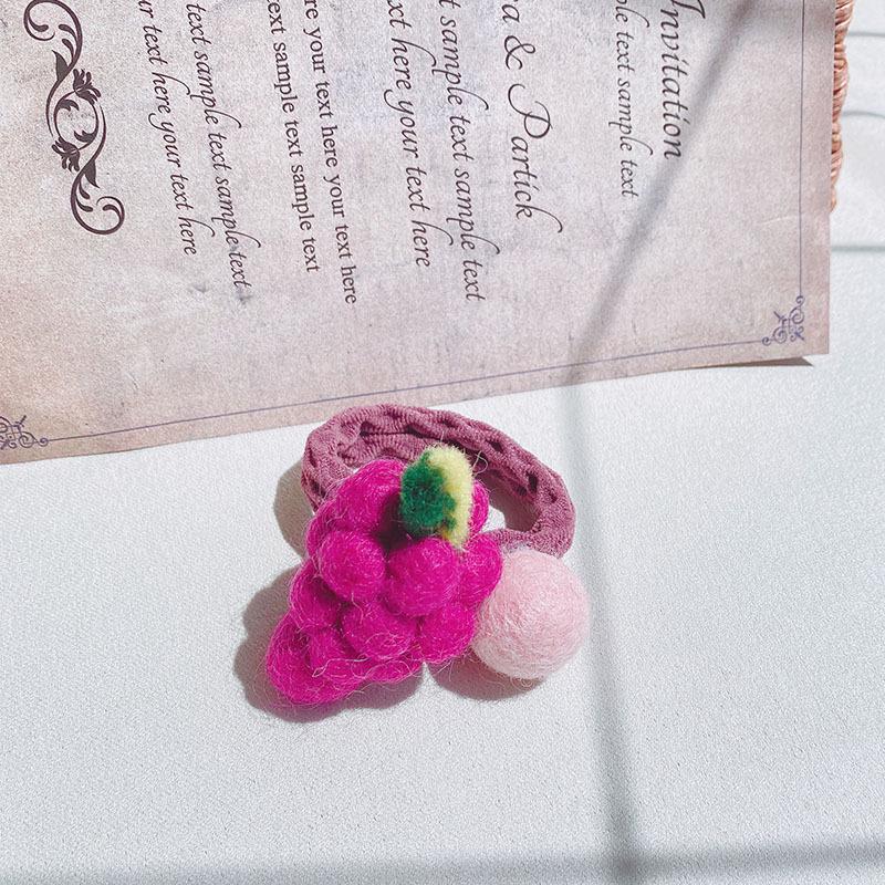 Korean Dongdaemun Plush Fruit Hair Tie for Women and Students - Stylish Hair Accessory
