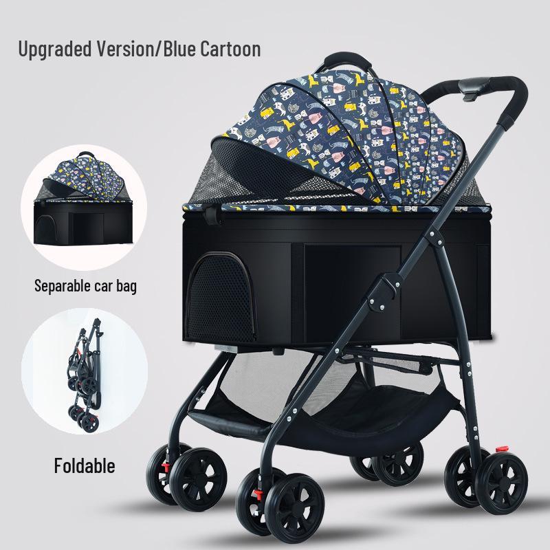 Lightweight Foldable Pet Stroller for Small Dogs & Cats