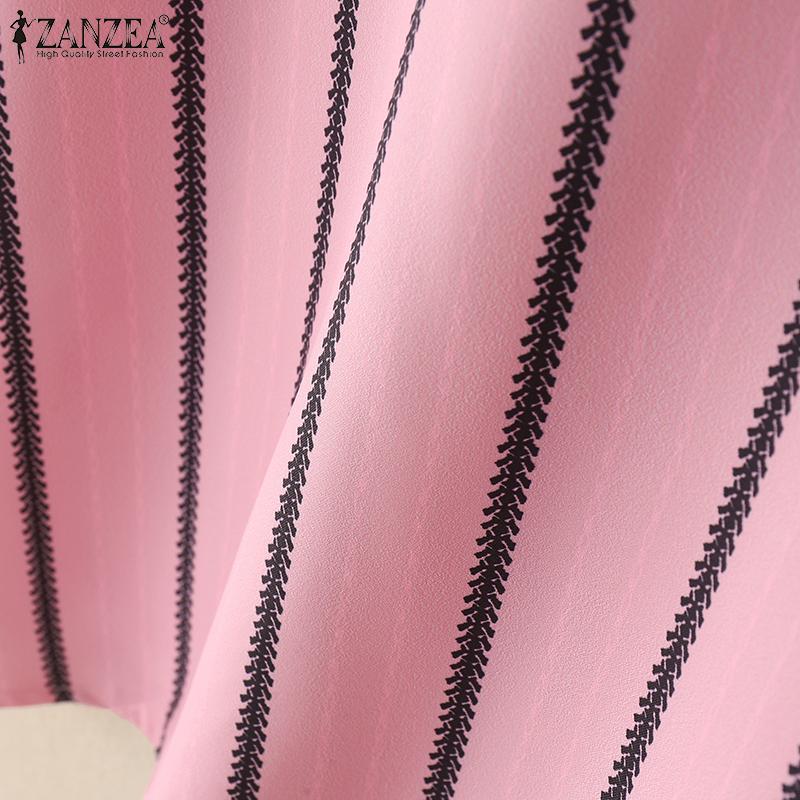 ZANZEA Women Casual Round Neck Stripe Summer Sleeveless Tank Tops