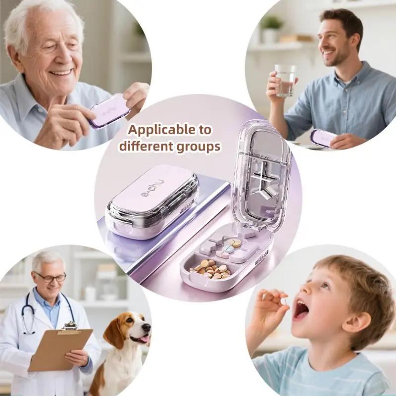 3in1 Medikamentenschneider Präzises Schneiden in Hälfte / Drittel / Viertel Tablettenteiler Organizer Tragbarer Tablettenteiler