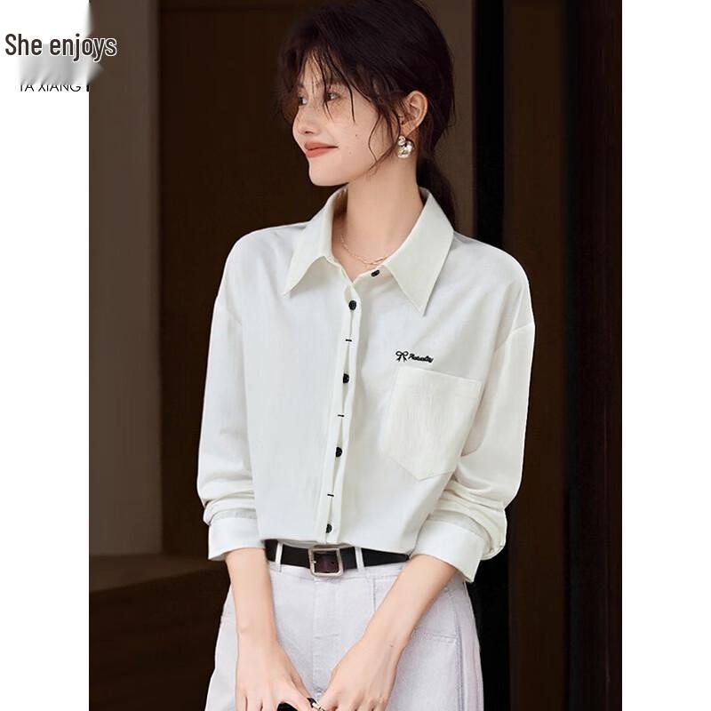 Women s Versatile Long Sleeve Button-Down Shirt L