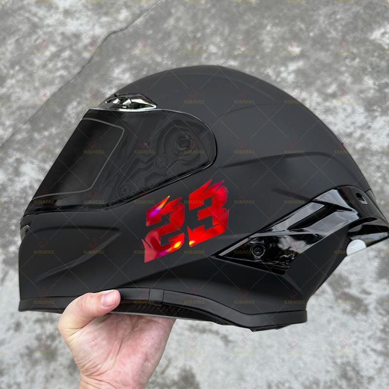 1pc Red Laser Motorcycle Number Stickers Waterproof for Refit Motorbike Helmet Fairing Bicycle Scooter Universal Vinyl Decals