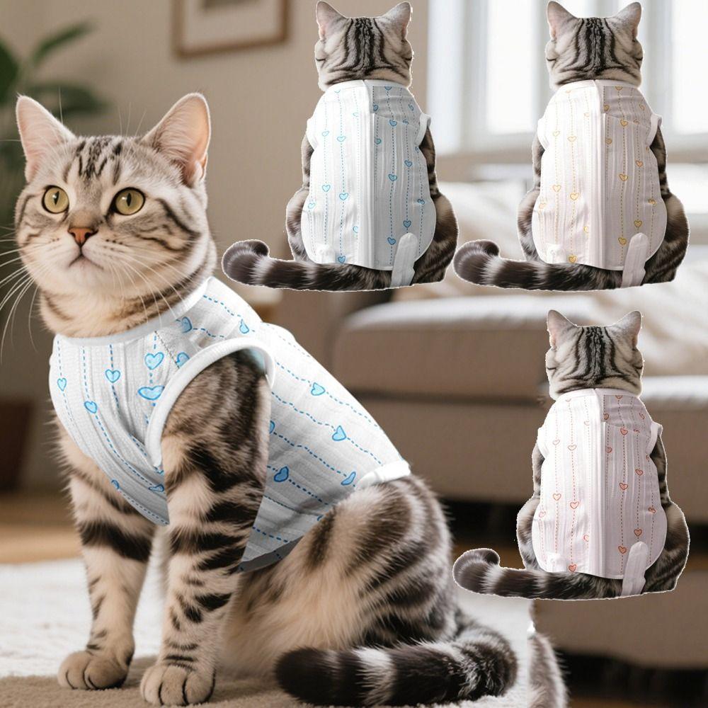 Soft Material Cat Recovery Clothes Breathable Fabric Cat Protective Vest  Weaning Period