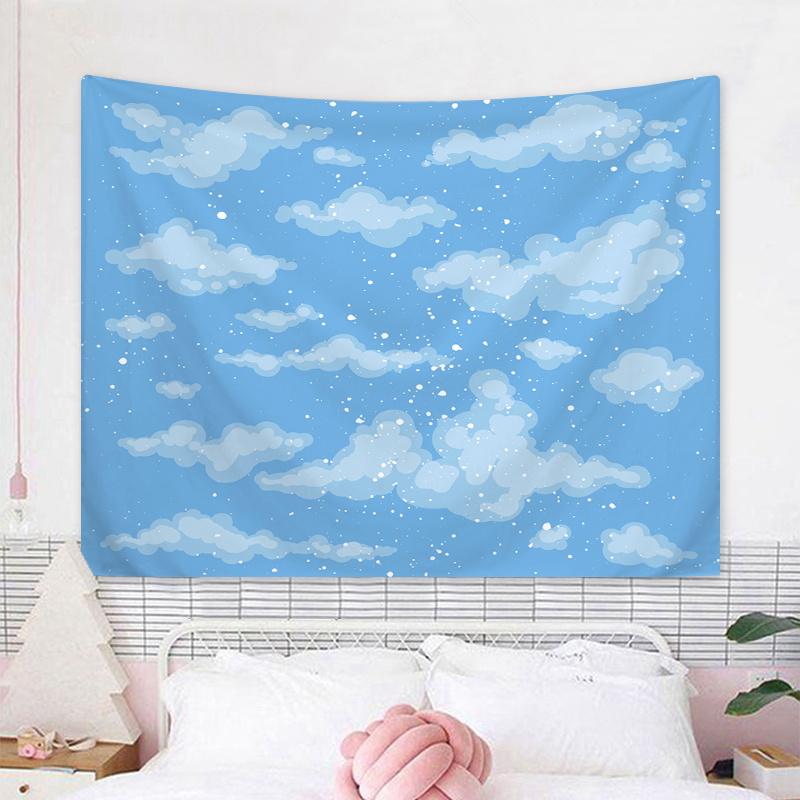 1pc Lovely Sky Cloud Tapestry Bedroom Living Room Dormitory Wall Decor