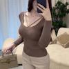 Pure Desire Style V-neck Lace-up Slimming Knitwear for Women - Sexy Autumn Winter Sweater