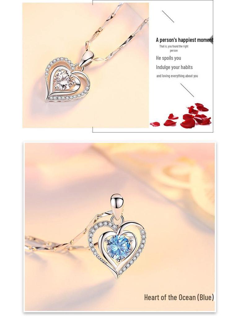 Strieborný náhrdelník Choker s príveskom v tvare srdca so zirkónom - Elegantný vianočný darček pre ženy