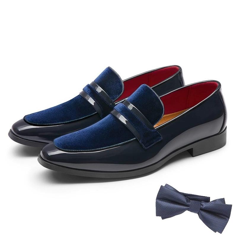Mode Heißer Verkauf Herren Kleiderschuhe Designer Bestickte Mokassins Luxus Herren Freizeitschuhe Mode Lackleder Slipper Männlich