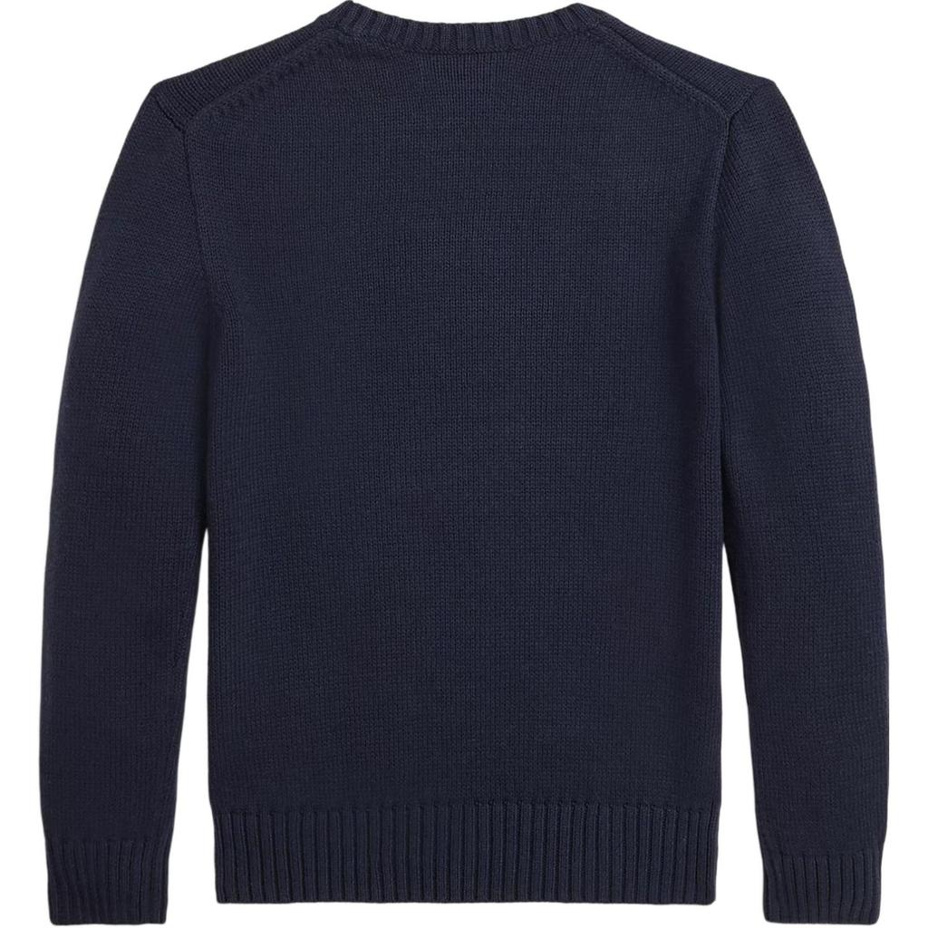 Polo Ralph Lauren Knitted Sweater Letter Animal Print Embroidery Round Neck Pullover Long Sleeve Kids Sweaters Navy-Blue 323951416-001