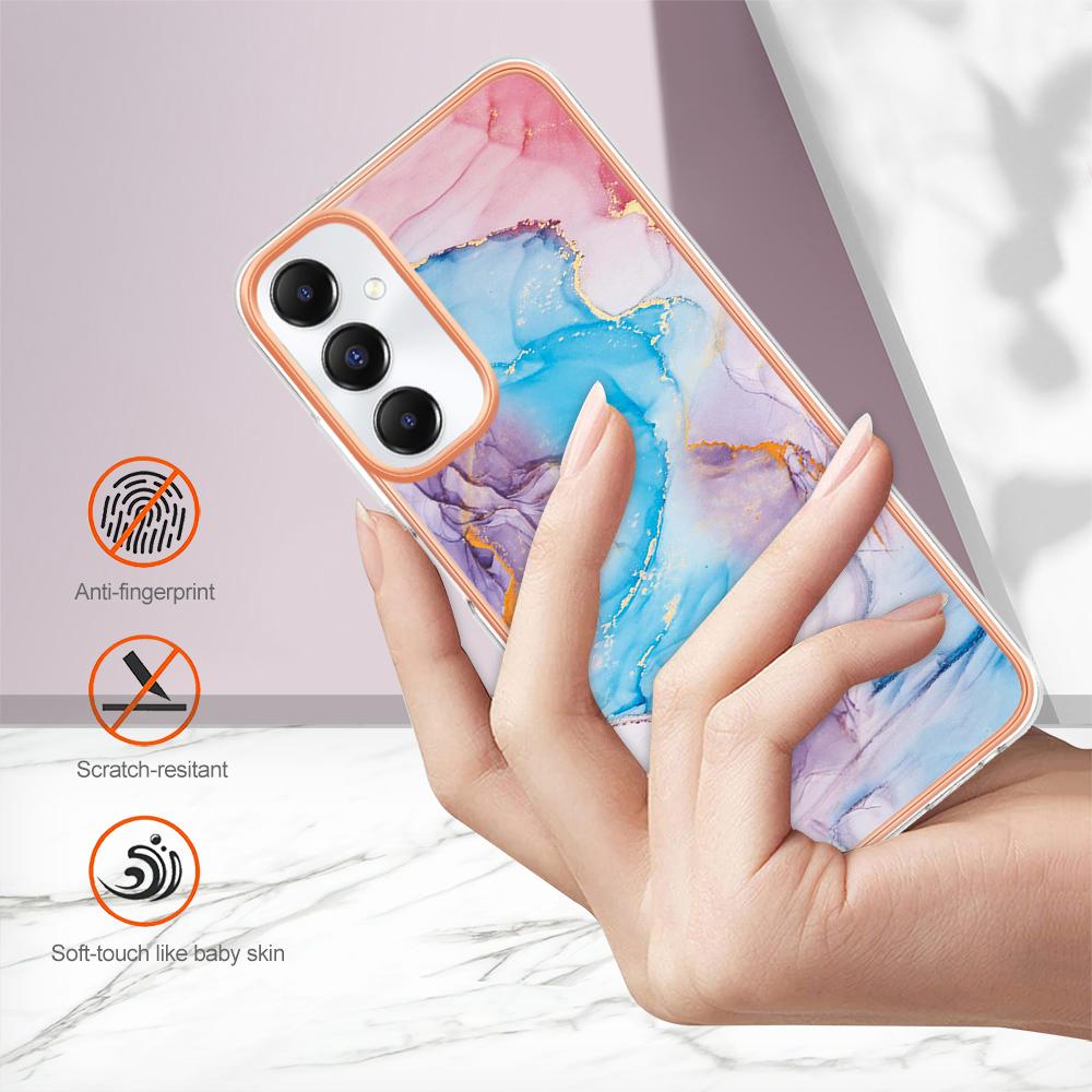 For Samsung Galaxy A05s 4G Case with IMD Marble Flower Pattern TPU Mobile Back Cover