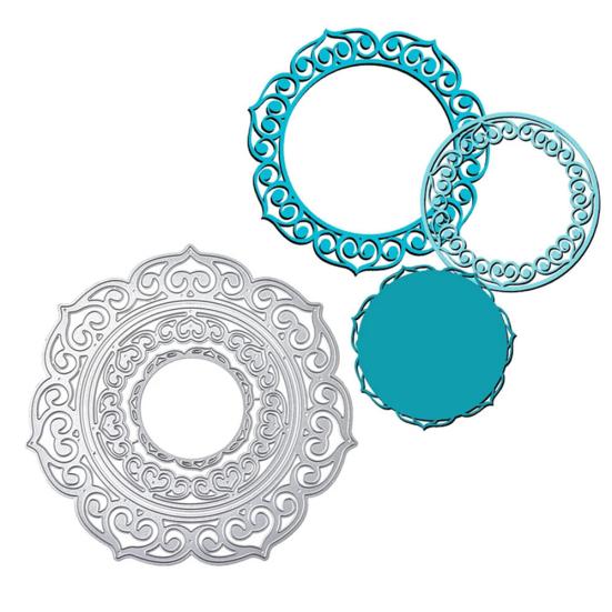 Children Floral Round Shape Design Emboss Cutting Die DIY Scrapbook Stencil Mold