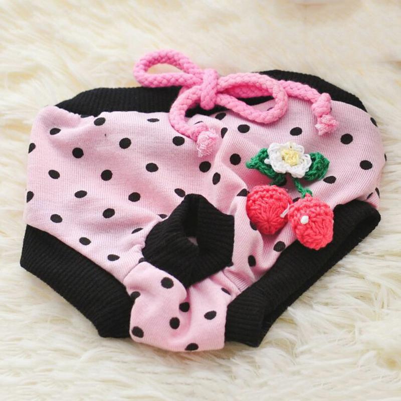 Pet Dog Shorts Sanitary Physiological Pants Cute Fruit Print Diaper Dog Shorts Washable Female Dog Panties Underwear Briefs Dc05
