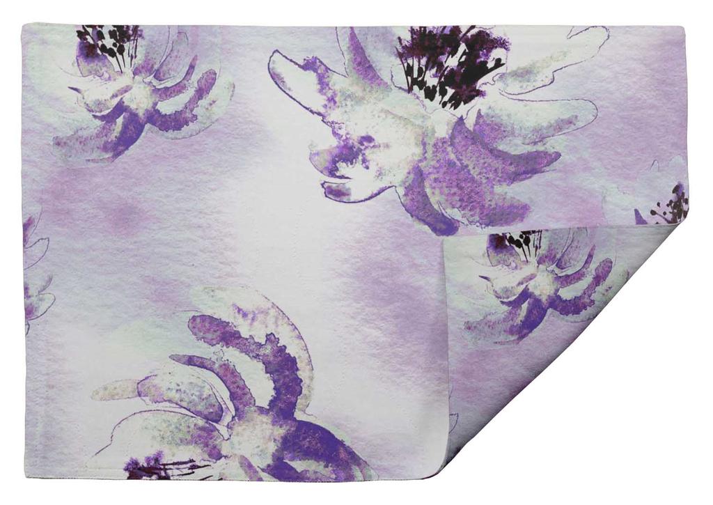 S4Sassy Purple Camellia Kanjiro Watercolor Printed Reversible Fabric Placemats Table Dining Mats-12 X 18 Inches-6