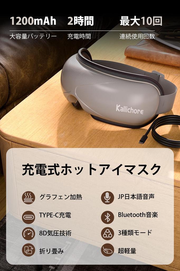 Kallichore Augenwärmer Hot Mask Graphen Bluetooth