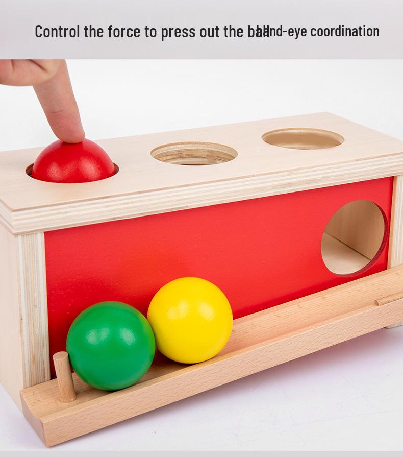 Montessori Holzmünz- und Ballbox Lernspielzeug für Kleinkinder (Alter 1-3)
