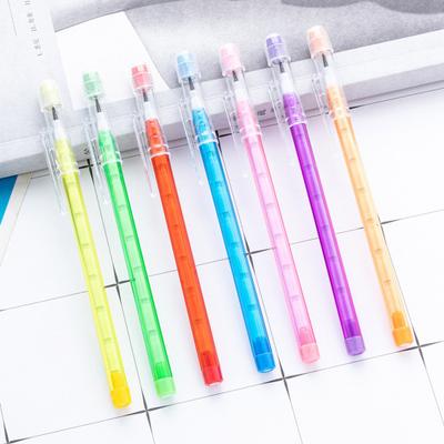 10 Stück durchscheinender Bleistift, nicht spitzbarer, stapelbarer Bleistift, mehrspitziger Pop-Up-Bleistift aus Kunststoff