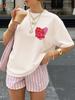 Loose Cotton More Amor Por Favor Women's Retro Spanish Love Graphic Casual Summer Top Aesthetic T Shirts Tops Women Clothing