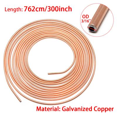 25ft Car Roll Tube Coil of 3/16" OD Copper Nickel Brake Pipe Hose Line Piping Tube Tubing Anti-rust With 16/20PCS Tube Nuts