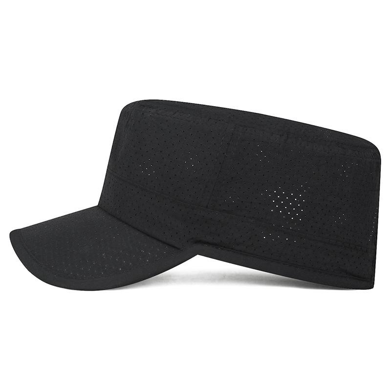 Summer Breathable Solid Color Sunscreen Quick-Drying Cap Adjustable Outdoor Sunshade Flat Top Cap