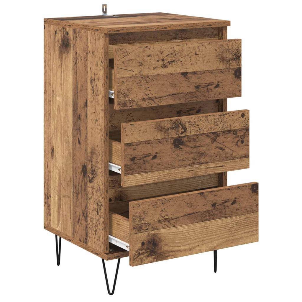 Rustic Sideboard Made of Reclaimed Wood 40 x 35 x 70 cm Engineered Wood and Iron