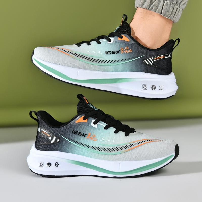 2025 spring and autumn new youth running shoes flying woven carbon board sports and leisure shoes men's shoes extra large size 48 physical testing s