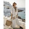 3D Digital Printing V-neck Five-quarter Sleeve Long Pocket Kaftan Dress
