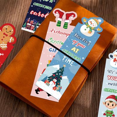 1 Set Christmas Bookmark Cartoon Decoration Reading Books Page Marking Students DIY Creative Gifts Page Marking Bookmarks