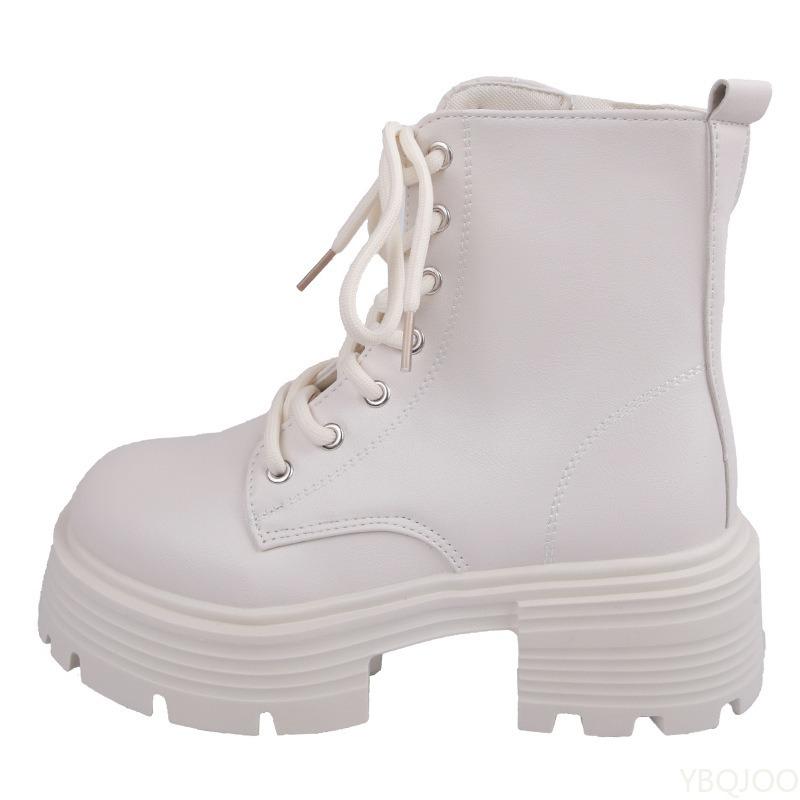 Thick Soled Simple Comfortable Daily Casual Women's Boots New Autumn Lace Up Simple Anti Slip Wear-resistant Short Boots