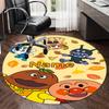 Custom Name Anpanman Printed Round Rug Carpet Chair Rug Area Rug Entryway Doormats,for Office Chair Living Room Bedroom Kitchen Room.