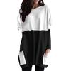 Übergröße Damen Freizeit Langarm Oberteile Patchwork Taschen T-Shirt Damen Blusen