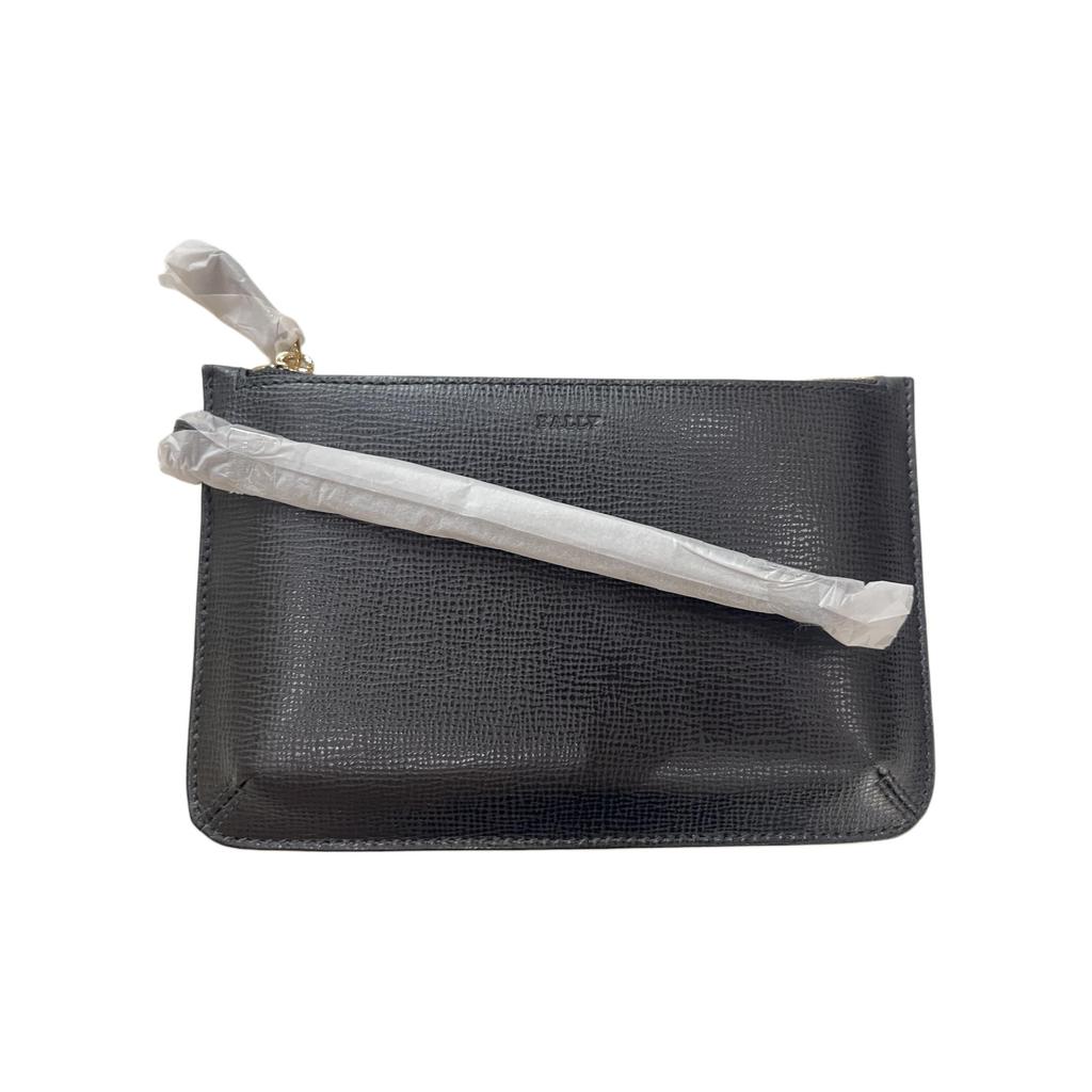 Bally Classic Womens Series Logo Embossed Leather Clutch Women clutch Black 6219839