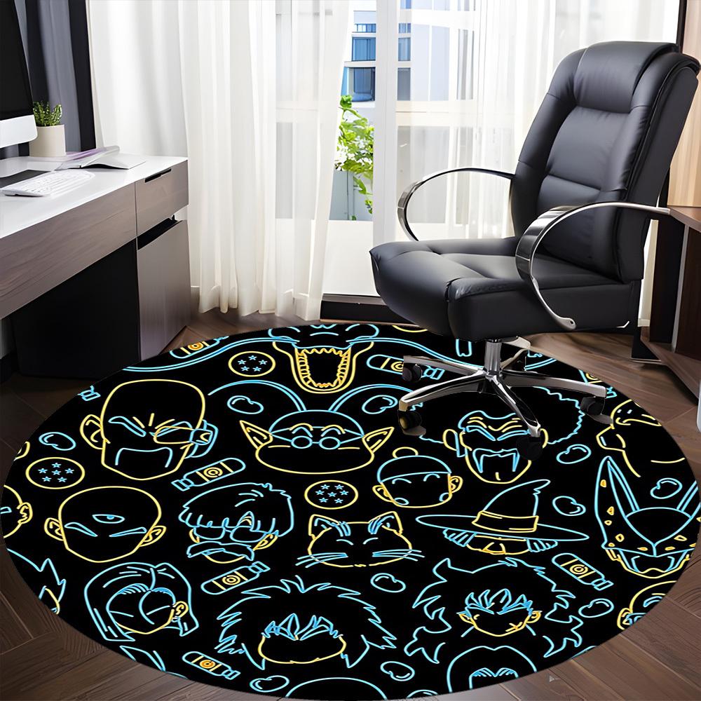 1pc Cartoon Character Illustrations Office Round Area Rug, Under Office Chairs Bedroom Living Room Home Decor, Room Deco, Available In Various Sizes