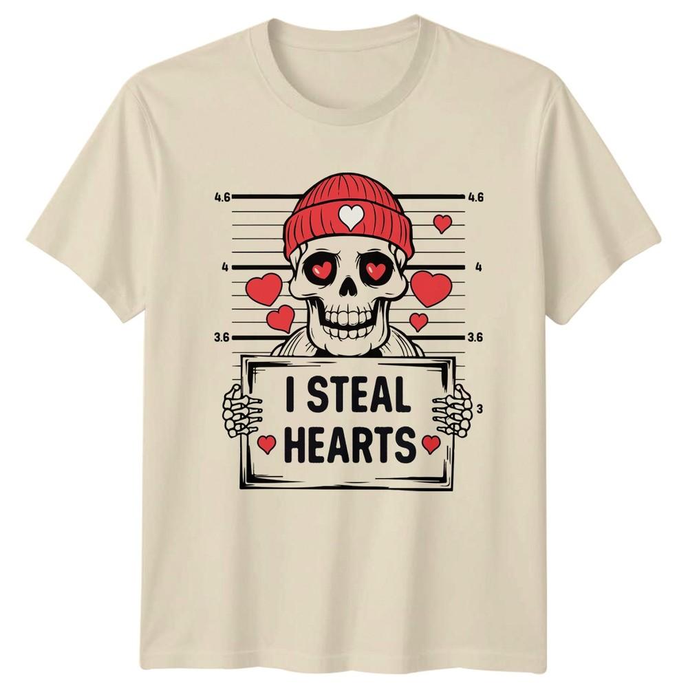 I Steal Hearts Skeleton Valentines Day Love Unisexs TShirt Unisexs Tee Graphic Top
