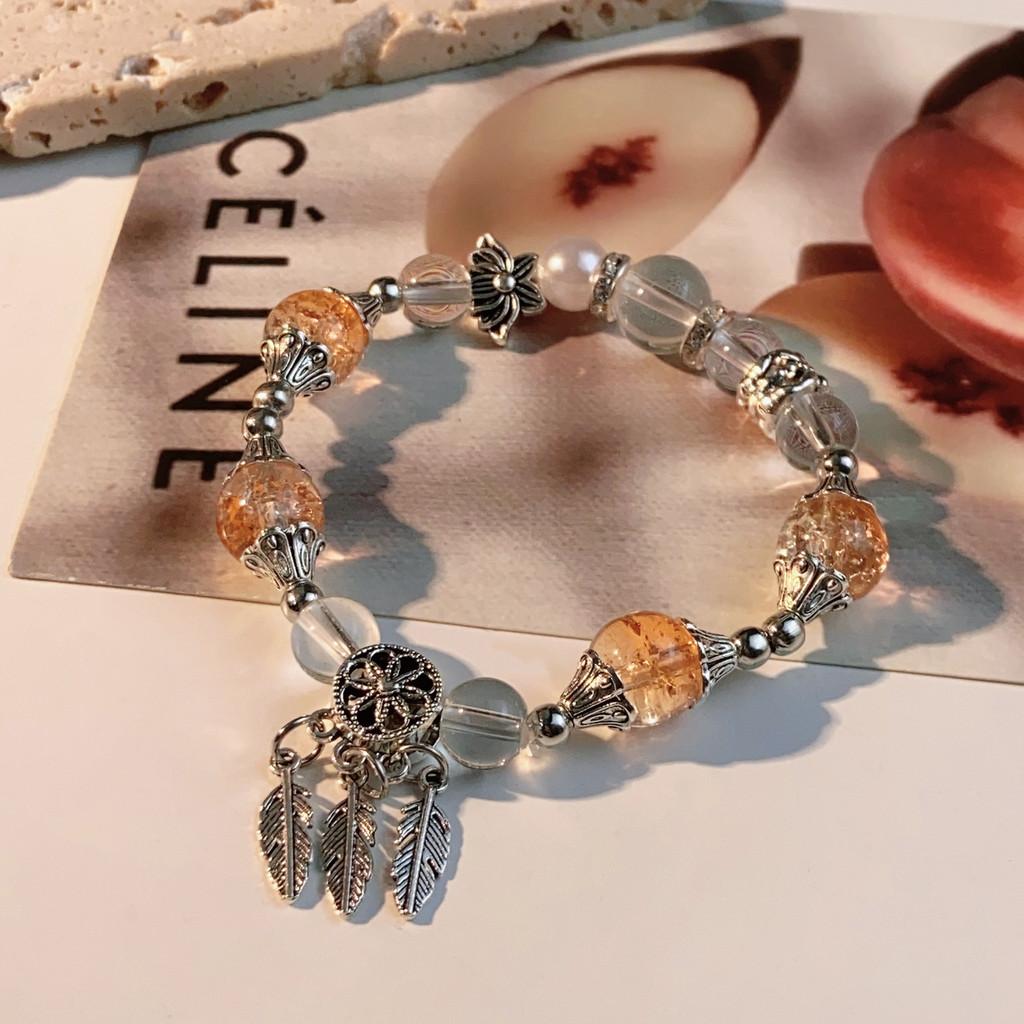 Lotus Geometric Chic Bracelet For Women Handcrafted Beads Stylish Alloy Jewelry