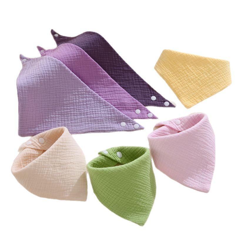 Baby Bandana Bibs Solid Color Cotton Muslin for Feeding Breathable Bibs Soft Cotton Spit Up Burp Cloths for Newborns Infants