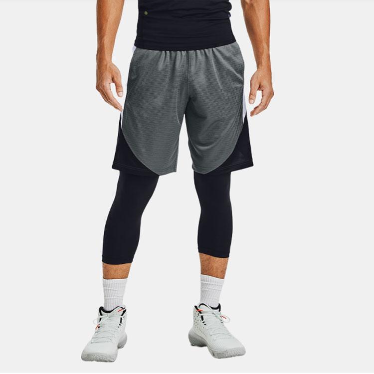 Under Armour Color Block Running Training Shorts Men Shorts Black 1356870-012