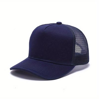 Halv Mesh Bomull Ensfarget Baseballcaps Justerbar Pustende Solbeskyttelse Snapback For Kvinner Menn Sport Fottur Golf Pappa-hatt