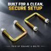 Golf Cart Replacement U-Bolt 1Pair with Metal Construction for Nut-Tightened Fastening during Installation and Golf Cart Maintenance