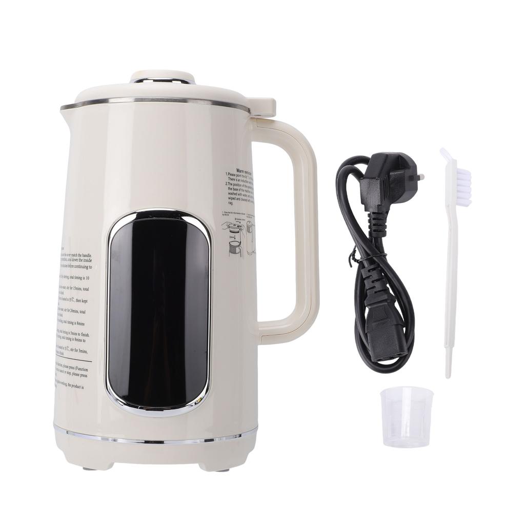 8-in-1 Nussmilchbereiter Sojamilchbereiter 2H Warmhaltefunktion Tischmixer 1,2L Sojabohnenmaschine Weiß EU-Stecker 220V
