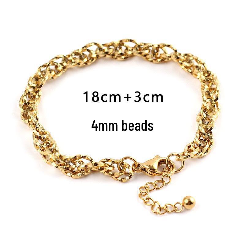 Geometric Hollow Stainless Steel Gold-Plated Bracelet DIY Jewelry