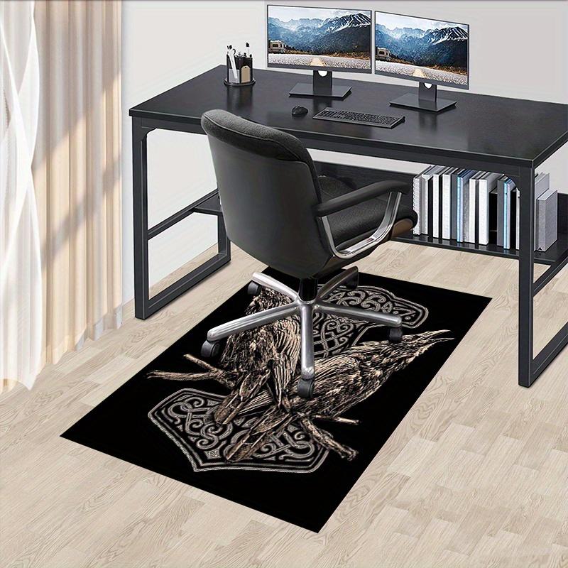 

1pc. Nordic Viking Raven Thor Hammer Home Office Chair Rug Outdoor Gift Carpet Mat 60cm by 90cm