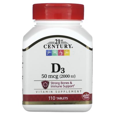 Vitamin D3, 50Mcg(2,000Iu), 110 Tablets