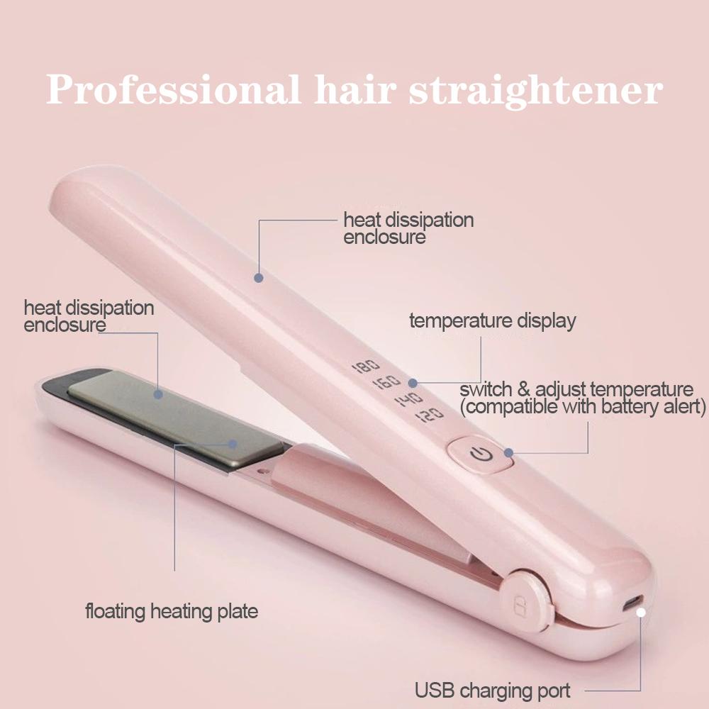 Tiny Hair Straightener Curling Iron Ceramic Straightening Styling Tool Beard Straightener Instant Heating For Dry Hair