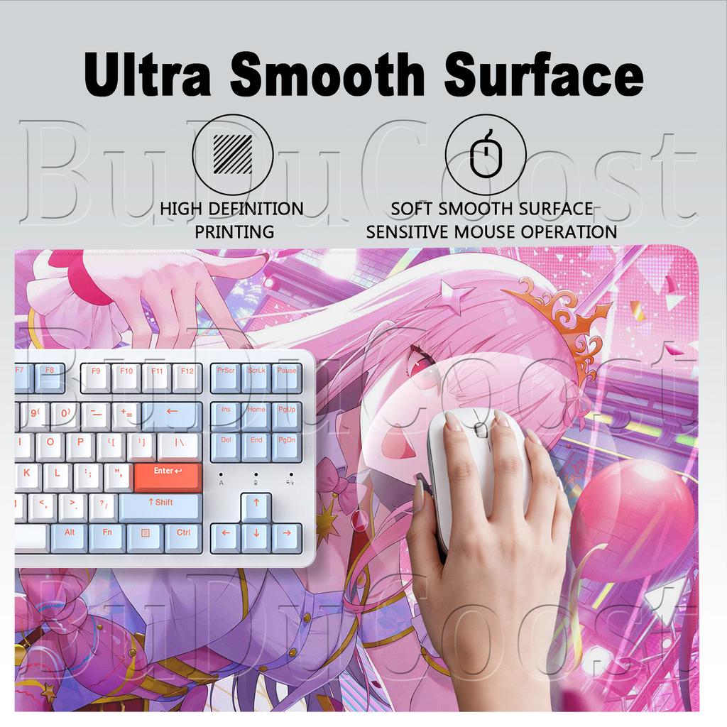 Office Large Rubber Gaming Mouse Pad Anime Non-slip Rubber Base Laptop Keyboard Mat Hololive Kawaii Mori Calliope Desktop Carpet