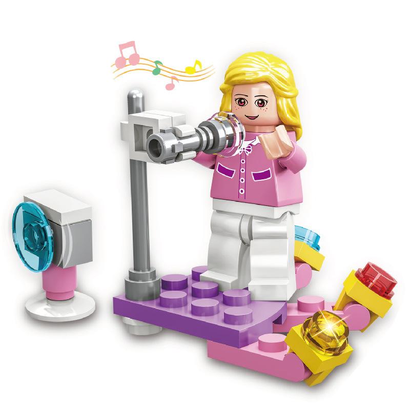 Promotions!! 4Pcs/Set Girl Princess Elsa Olaf Anna Kristoff Model Blocks Action Figure Building Bricks Toys For Children