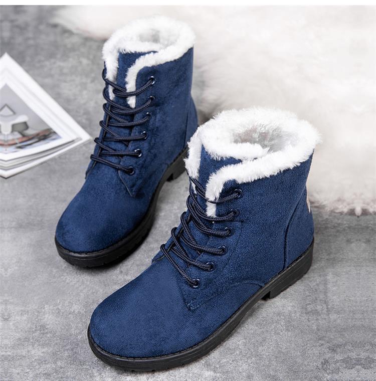 Snow Women Boots Flat Boots for Women Platform Ladies Shoes Plush Keep Warm Boots Ladies Fur Winter Shoes Women Botas Mujer